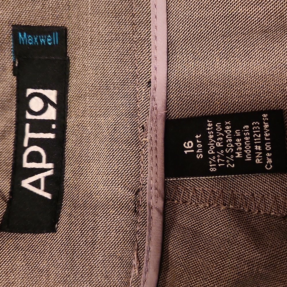 NWT Apt. 9 Heather Taupe Trousers Size 16 Short - Picture 2 of 9